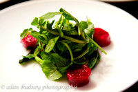 ysc alsatian-19 salad of grilled ramps, watercress and horseradish marinated beets